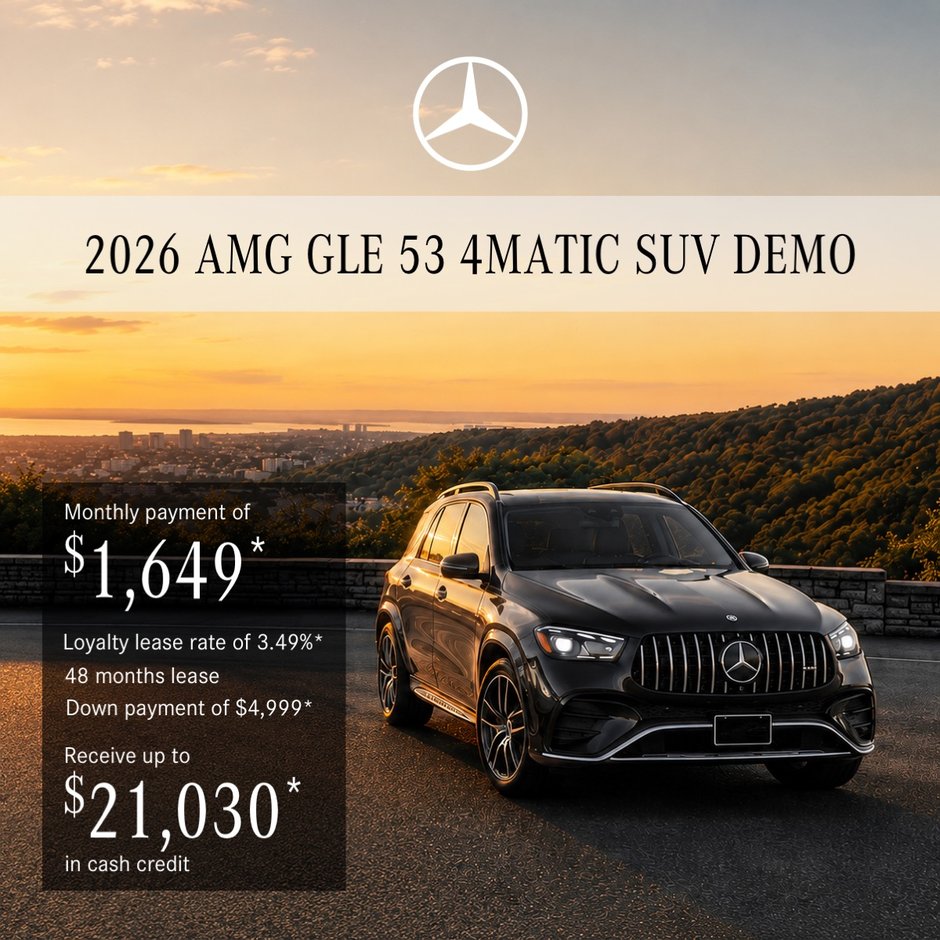 Lease the 2026 GLE 53 AMG 4MATIC SUV from $1,649/month + taxes*