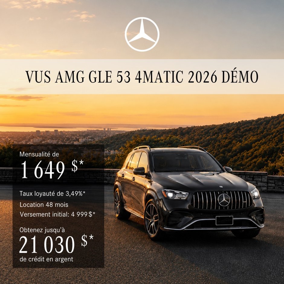 VUS AMG GLE 53 4MATIC 2026 en location à partir de 1 649 $/mois + taxes*