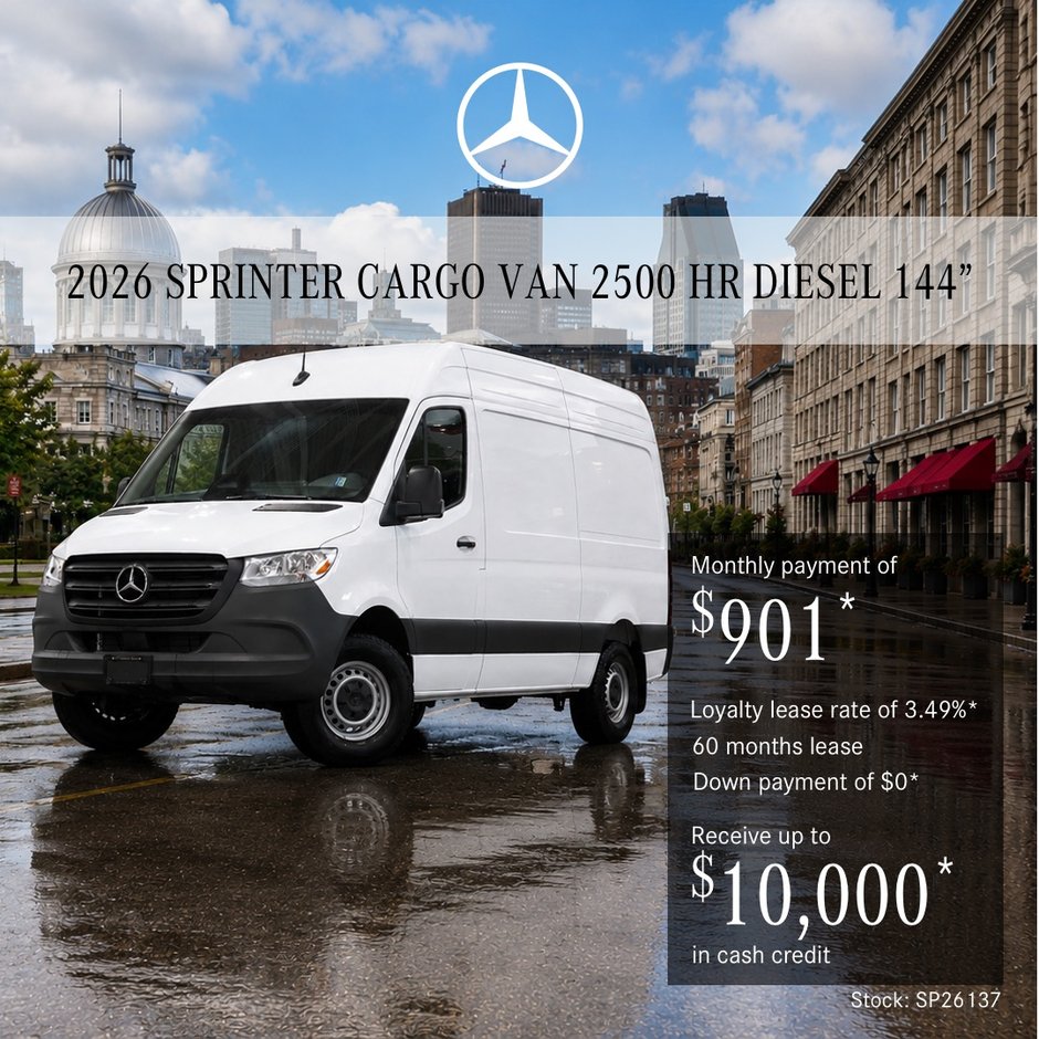 2026 Sprinter Cargo Van 2500 High Roof Diesel – 144