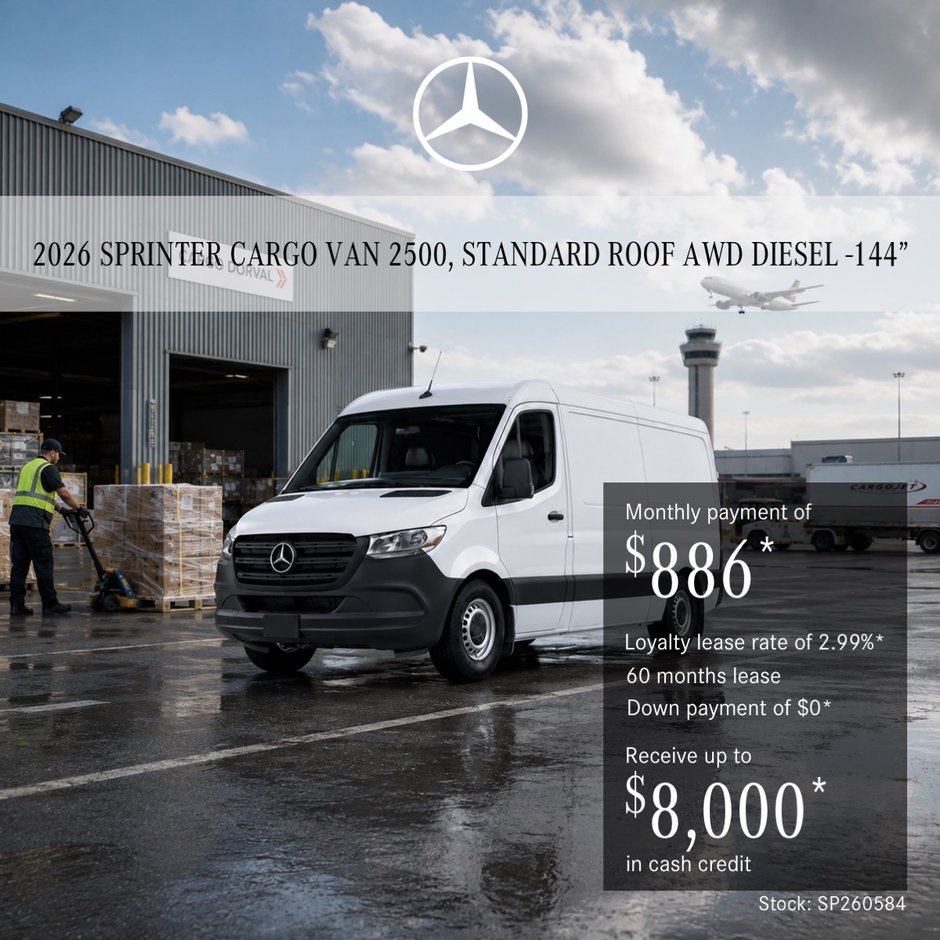 2026 Sprinter Cargo Van 2500 Standard Roof AWD Diesel HO – 144
