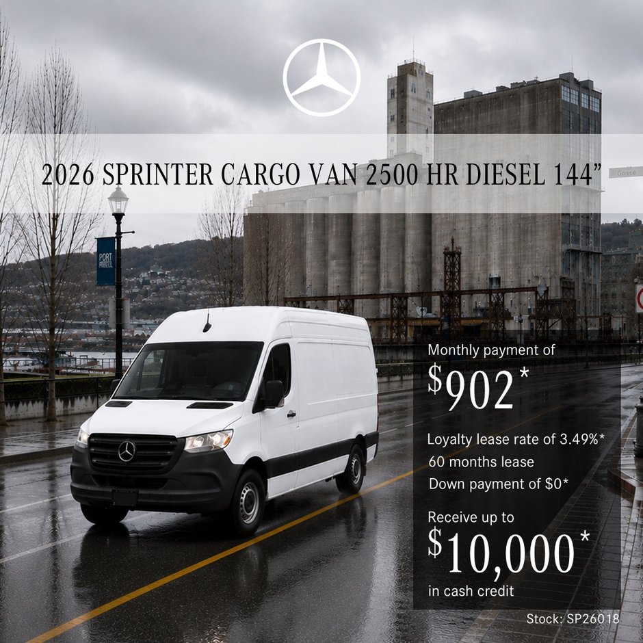 2026 Sprinter Cargo Van 2500 High Roof Diesel – 144