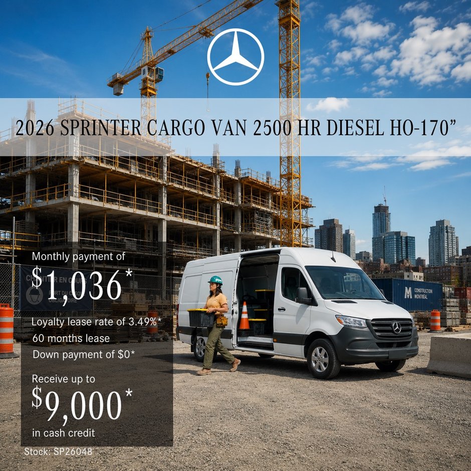 2026 Sprinter Cargo Van 2500 High Roof Diesel HO – 170