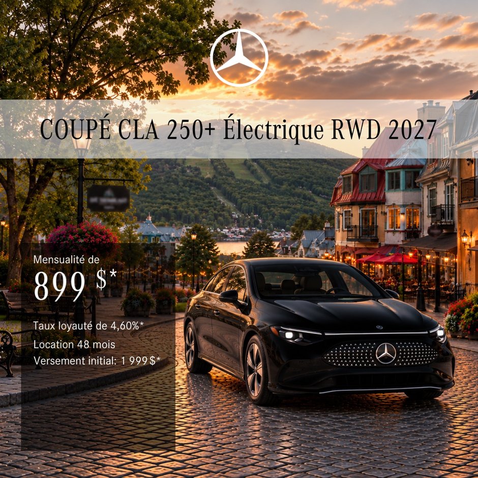 Coupé CLA 250+ électrique RWD 2027 en location à partir de 899 $/mois + taxes*
