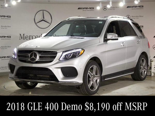 2018 GLE 400 Demo $8,190 off MSRP