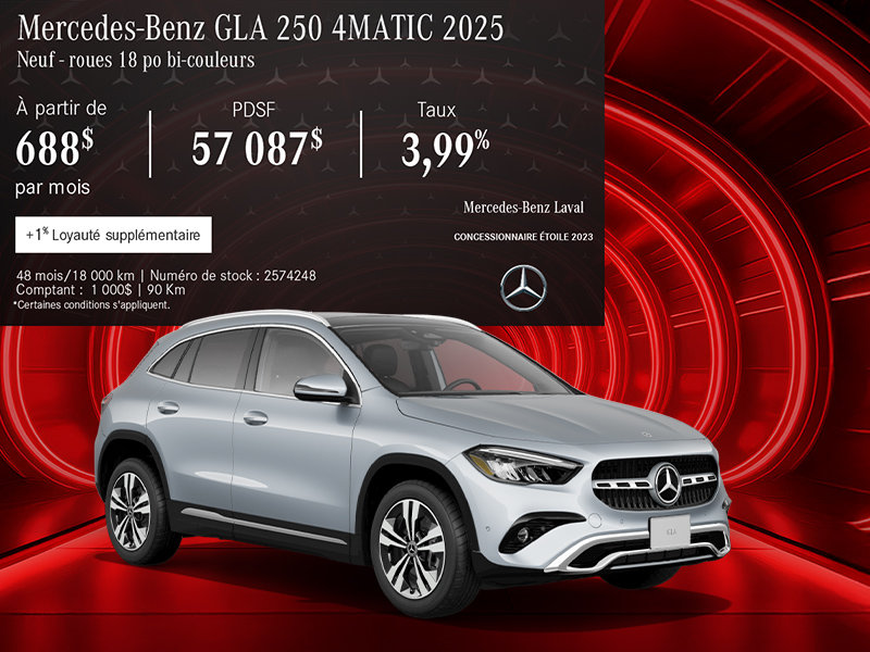 Le Mercedes-Benz GLA 250 4MATIC 2025
