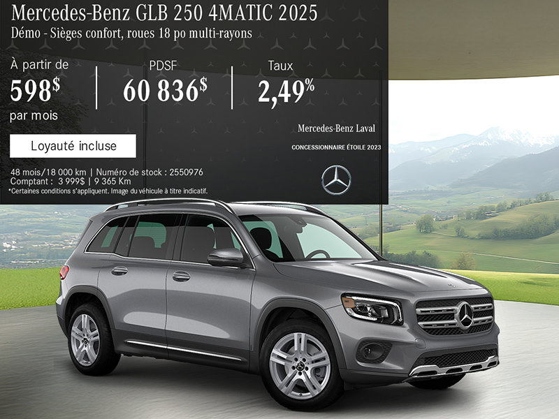 Le Mercedes-Benz GLB 250 4MATIC 2025