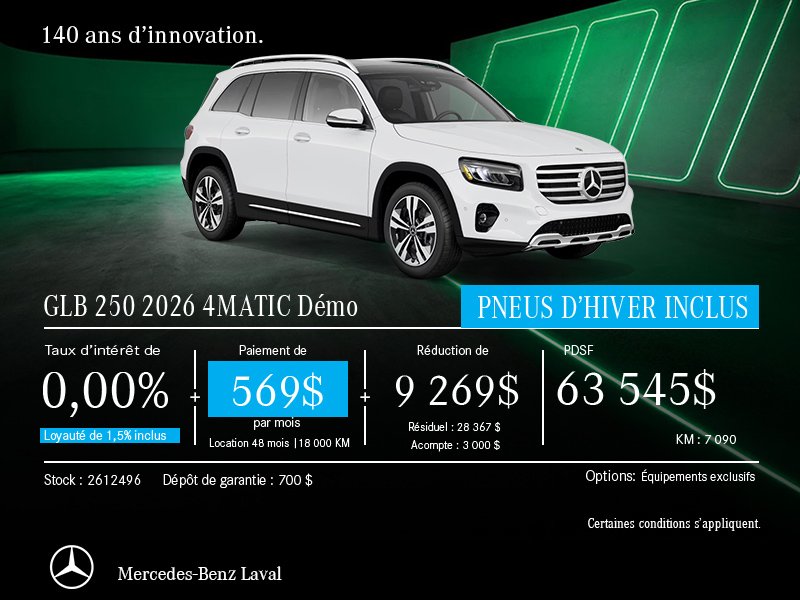Mercedes-Benz GLB 250 4MATIC Demo 2026