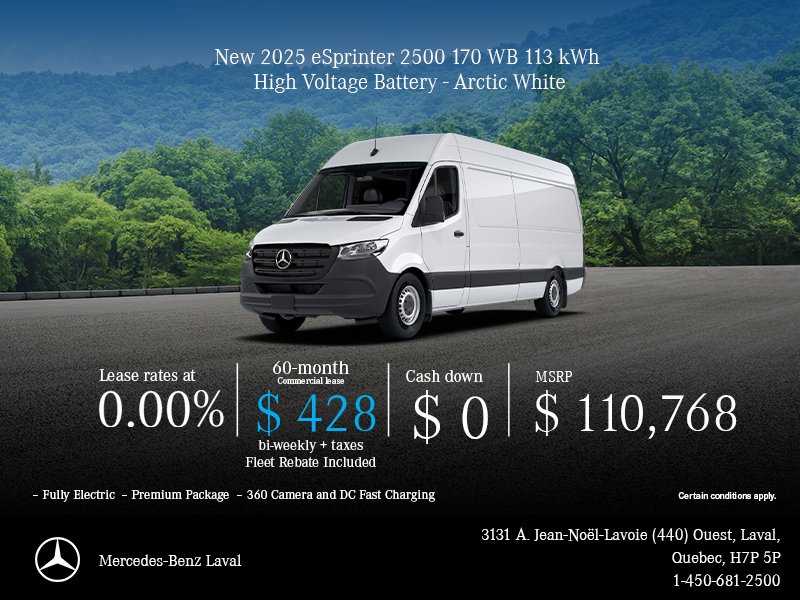 2025 eSprinter 2500 Cargo 170 WB