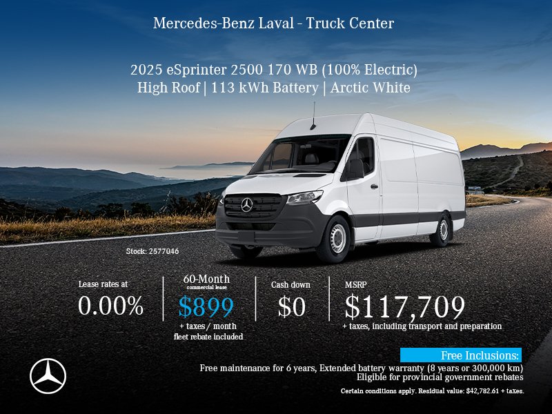 2025 eSprinter 2500 170 WB - High Roof