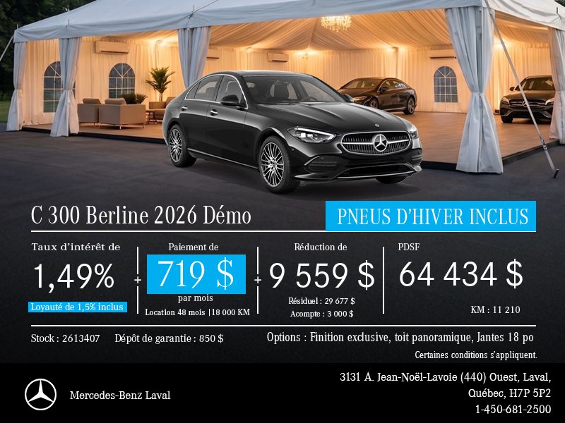 C300 Berline 2026 Démo