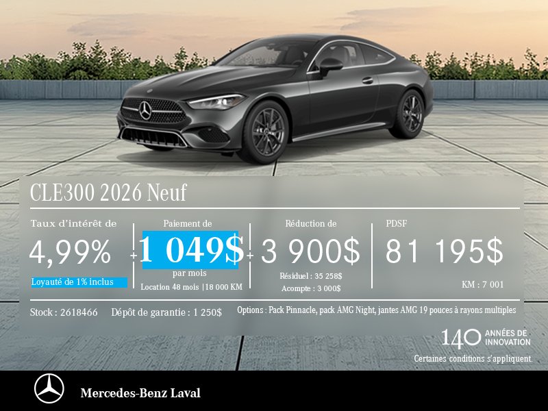 CLE300 2026 Neuf