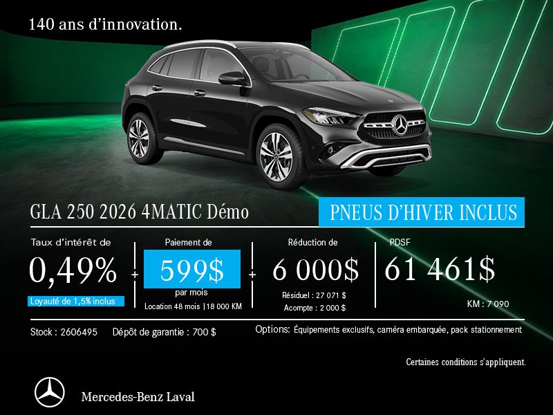 GLA 250 VUS 4MATIC 2026 DÉMO