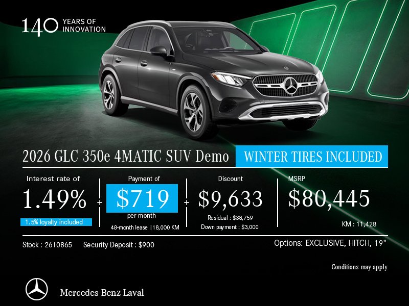 2026 GLC 350e SUV 4MATIC Demo