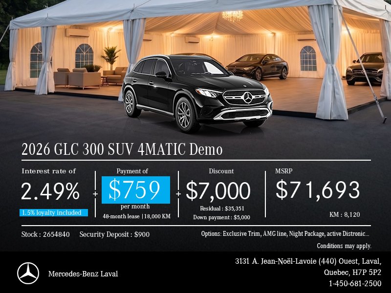 2026 GLC 300 SUV 4MATIC Demo