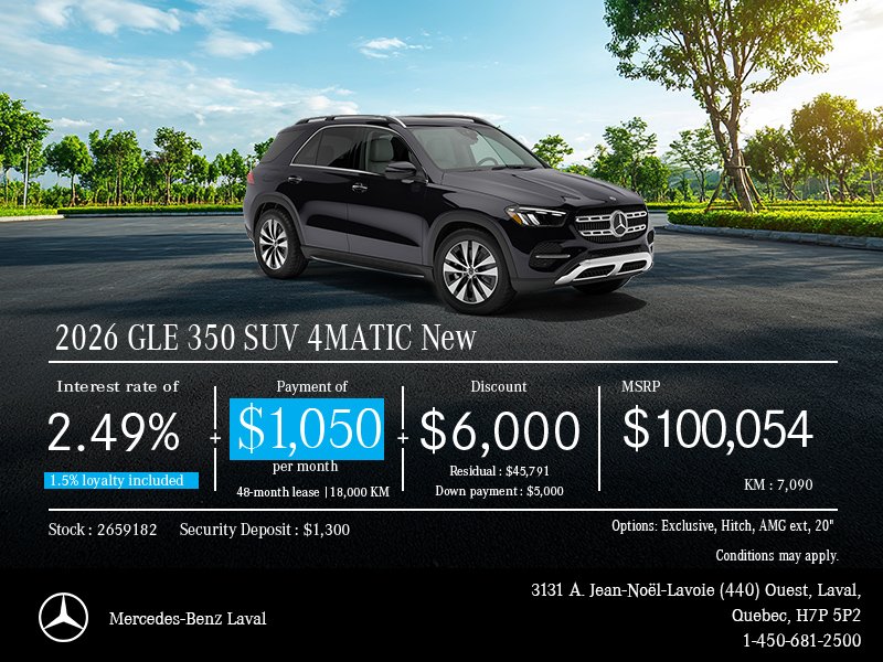 New 2026 GLE 350 SUV 4MATIC Demo