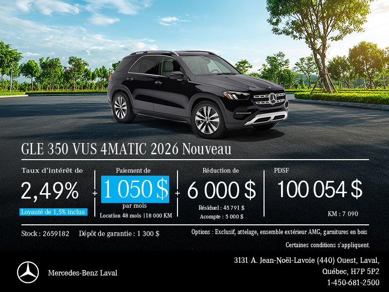 Nouveau GLE 350 VUS 4MATIC 2026