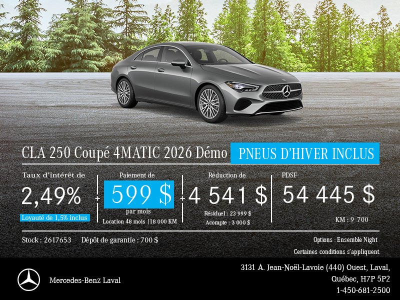 CLA 250 Coupe 4MATIC 2026