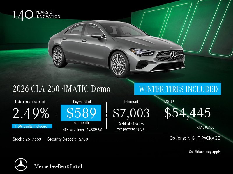 2026 CLA 250 4MATIC Demo