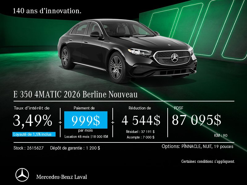 E 350 Berline 4MATIC 2026