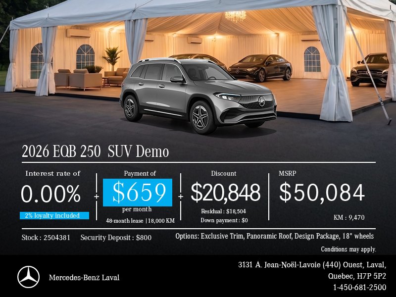 2026 EQB 250 SUV Demo