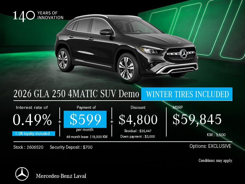 2026 GLA 250 4MATIC SUV Demo