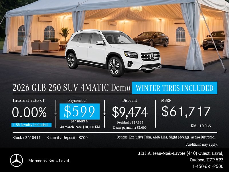 2026 GLB 250 SUV 4MATIC Demo