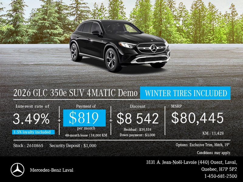 2026 GLC 350e SUV 4MATIC Demo