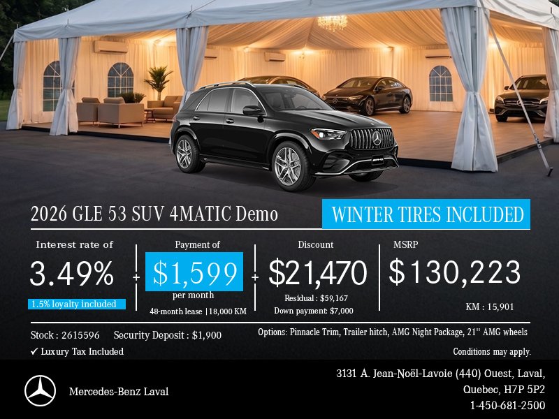 New 2026 GLE 53 Coupe SUV 4MATIC