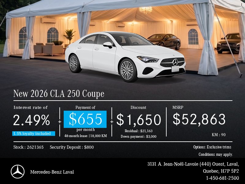 New 2026 CLA 250 Coupe