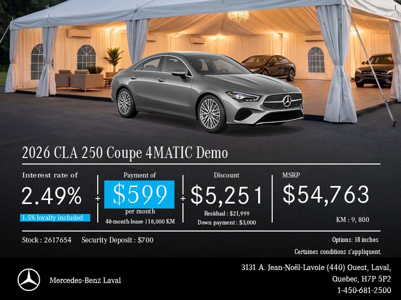 2026 CLA 250 Coupe 4MATIC