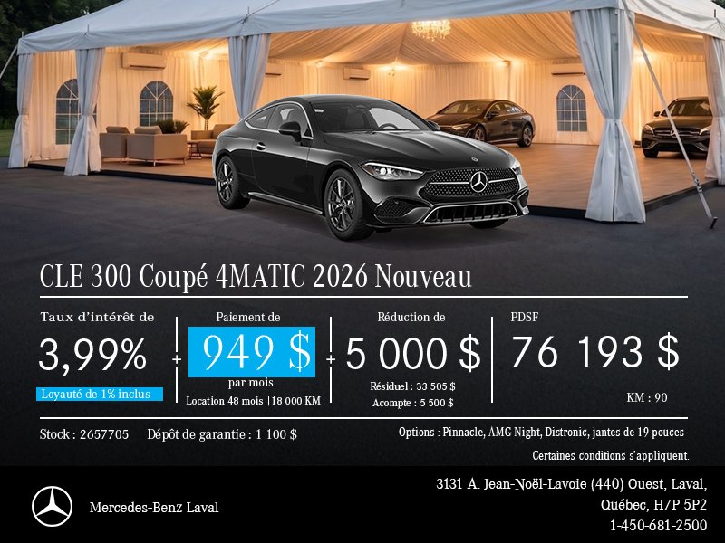 Nouveau CLE 300 Coupé 4MATIC 2026