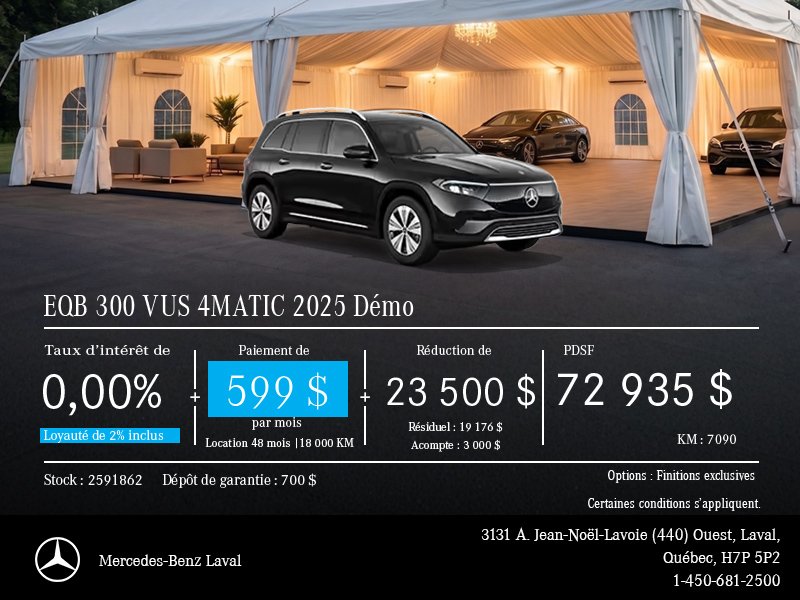 Démo EQB 300 VUS 4MATIC 2025