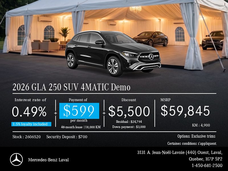 2026 GLA 250 SUV 4MATIC Demo