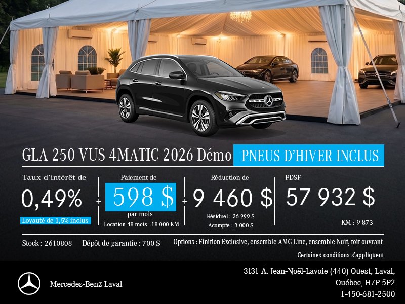 Nouveau GLA 250 4MATIC VUS 2026