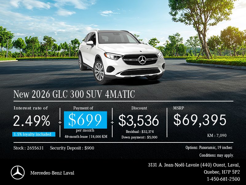 New 2026 Mercedes-Benz GLC 300 SUV 4MATIC