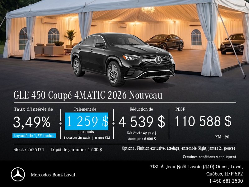 Nouveau GLE 450 Coupé 4MATIC 2026