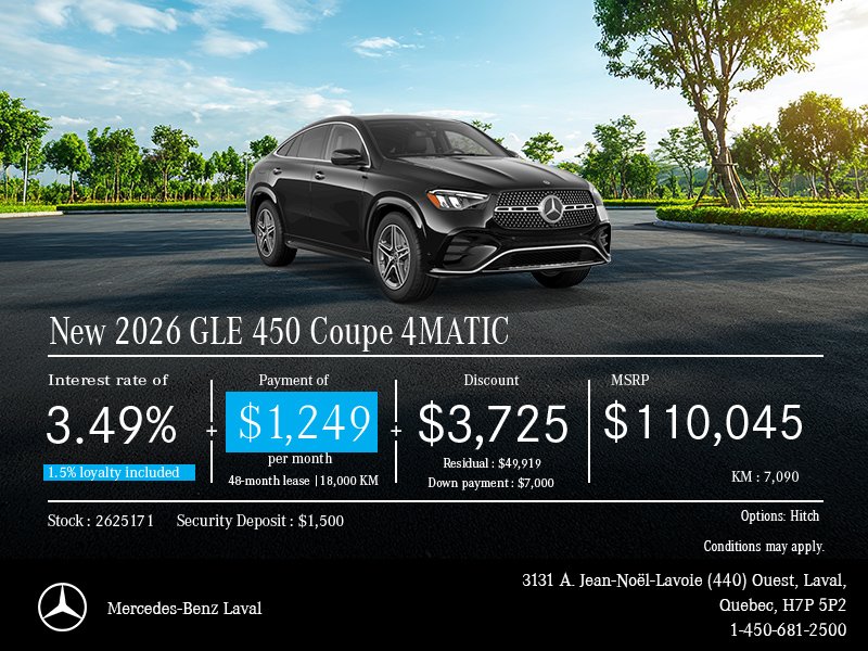New 2026 GLE 450 Coupe 4MATIC