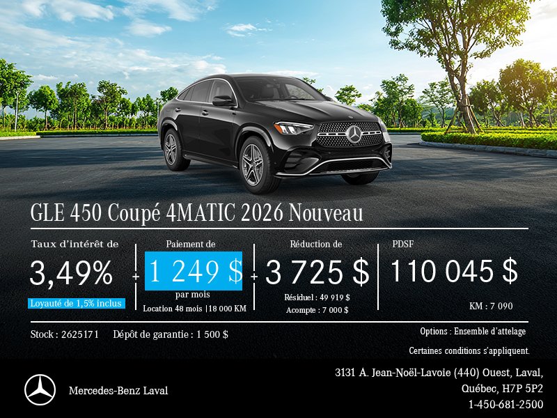 Nouveau GLE 450 Coupé 4MATIC 2026