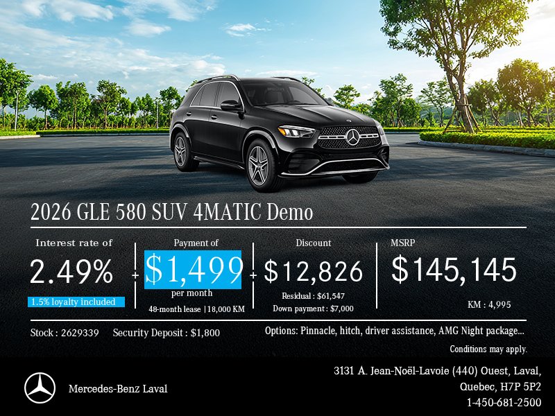 2026 GLE 580 SUV 4MATIC Demo