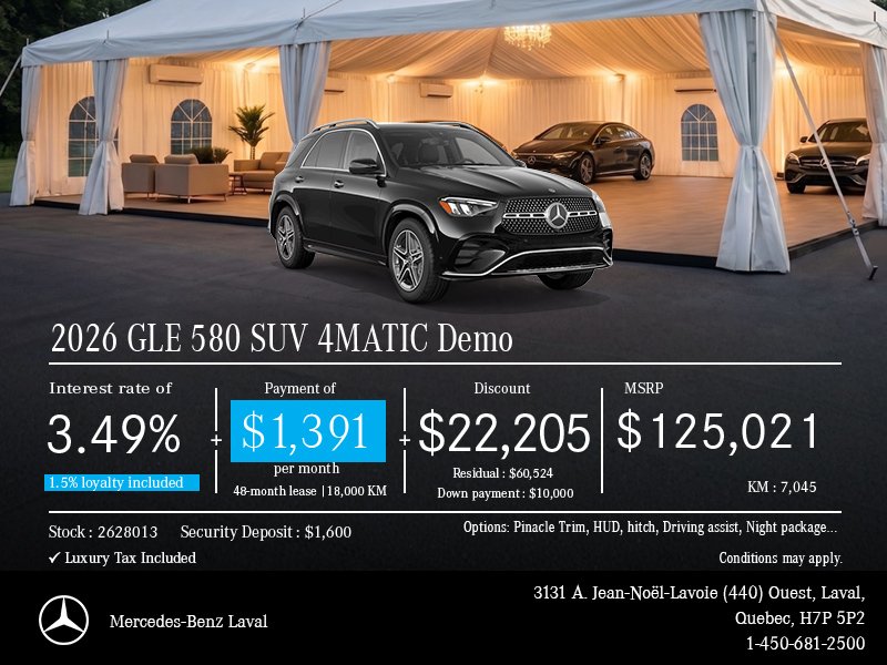 2026 GLE 580 SUV 4MATIC Demo