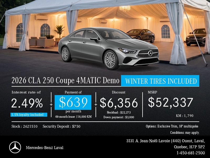 2026 CLA 250 Coupe 4MATIC Demo