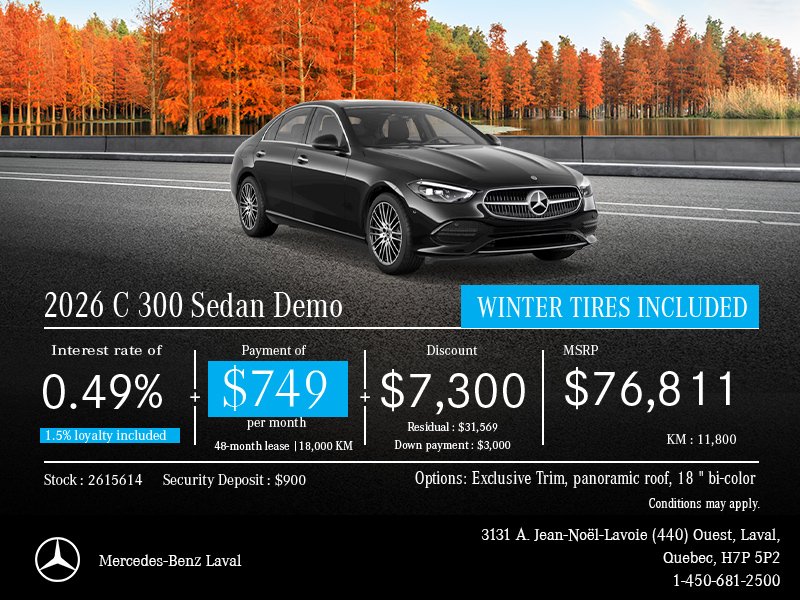 2026 Mercedes-Benz C 300 Sedan Demo