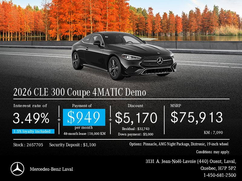 2026 CLE 300 Coupe 4MATIC Demo