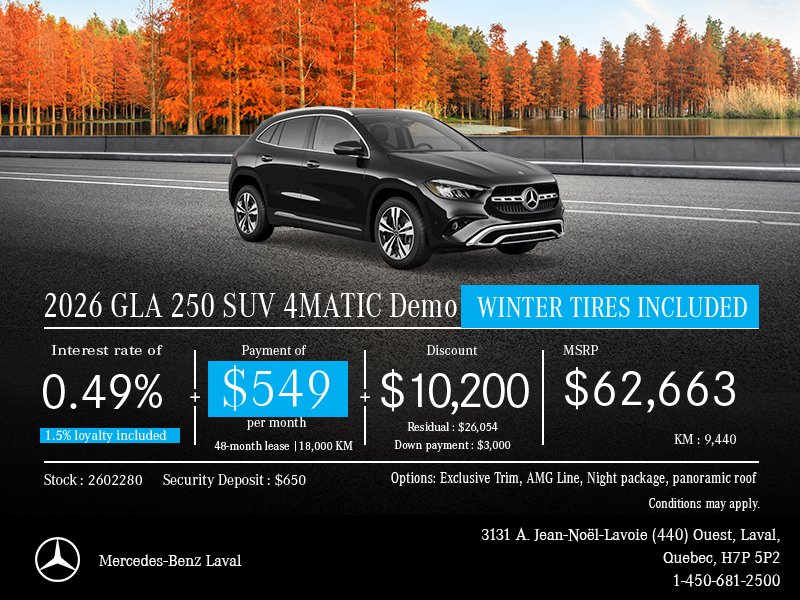 2026 GLA 250 SUV 4MATIC Demo