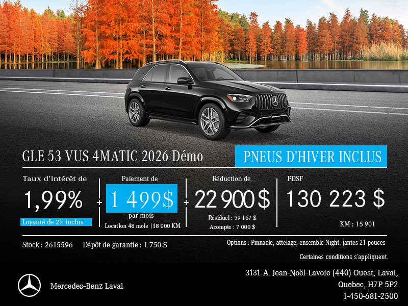 Mercedes-Benz GLE 53 VUS 4MATIC Démo 2026