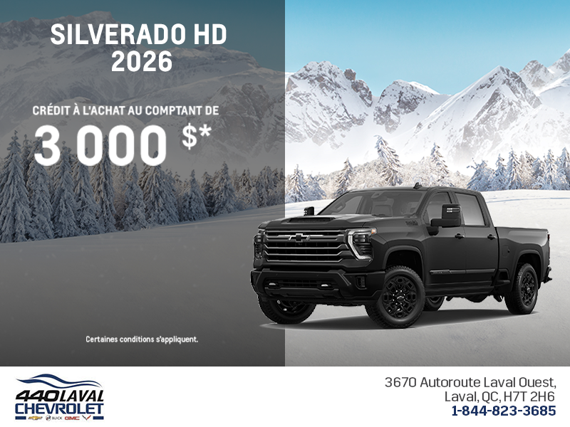 Procurez-vous le Chevrolet Silverado HD 2026