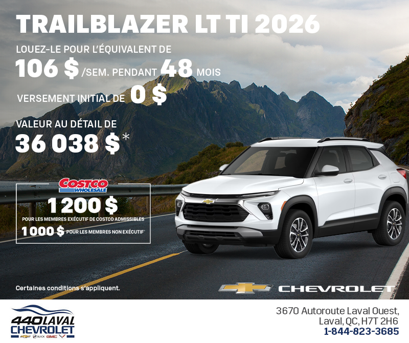 Le Chevrolet Trailblazer LT TI 2026