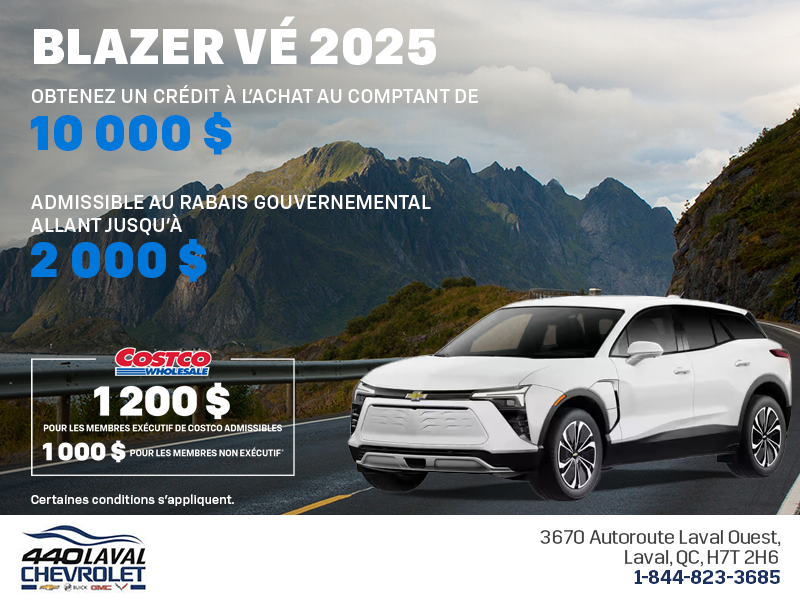 Procurez-vous le Chevrolet Blazer VÉ 2025