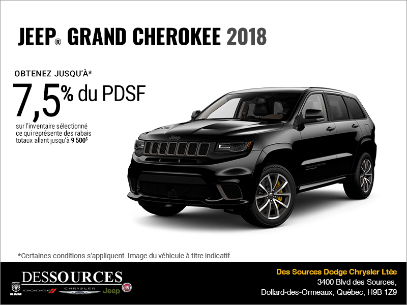 Conduisez un Jeep Grand Cherokee 2018!