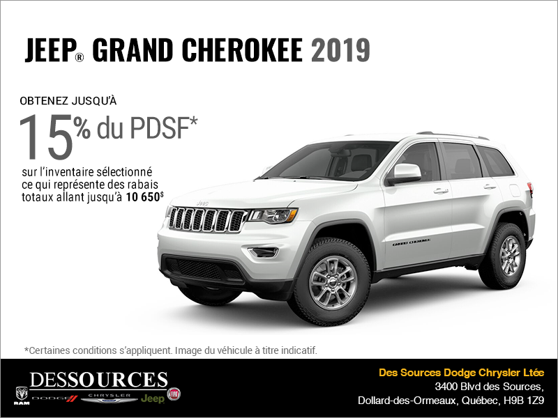 Conduisez un Jeep Grand Cherokee 2019!